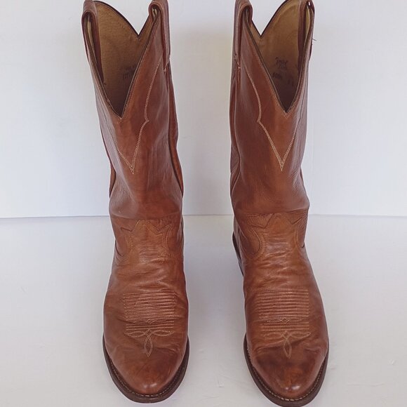 Tony Lama Men's Brown Leather Western Cowboy Boots Style 5084 Size 8 D - Picture 1 of 8